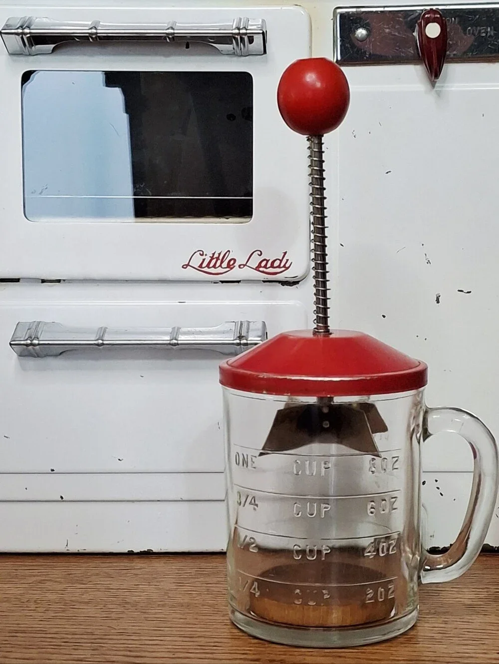 Vintage Red Hazel Atlas Food Chopper Kitchen Collectible USA